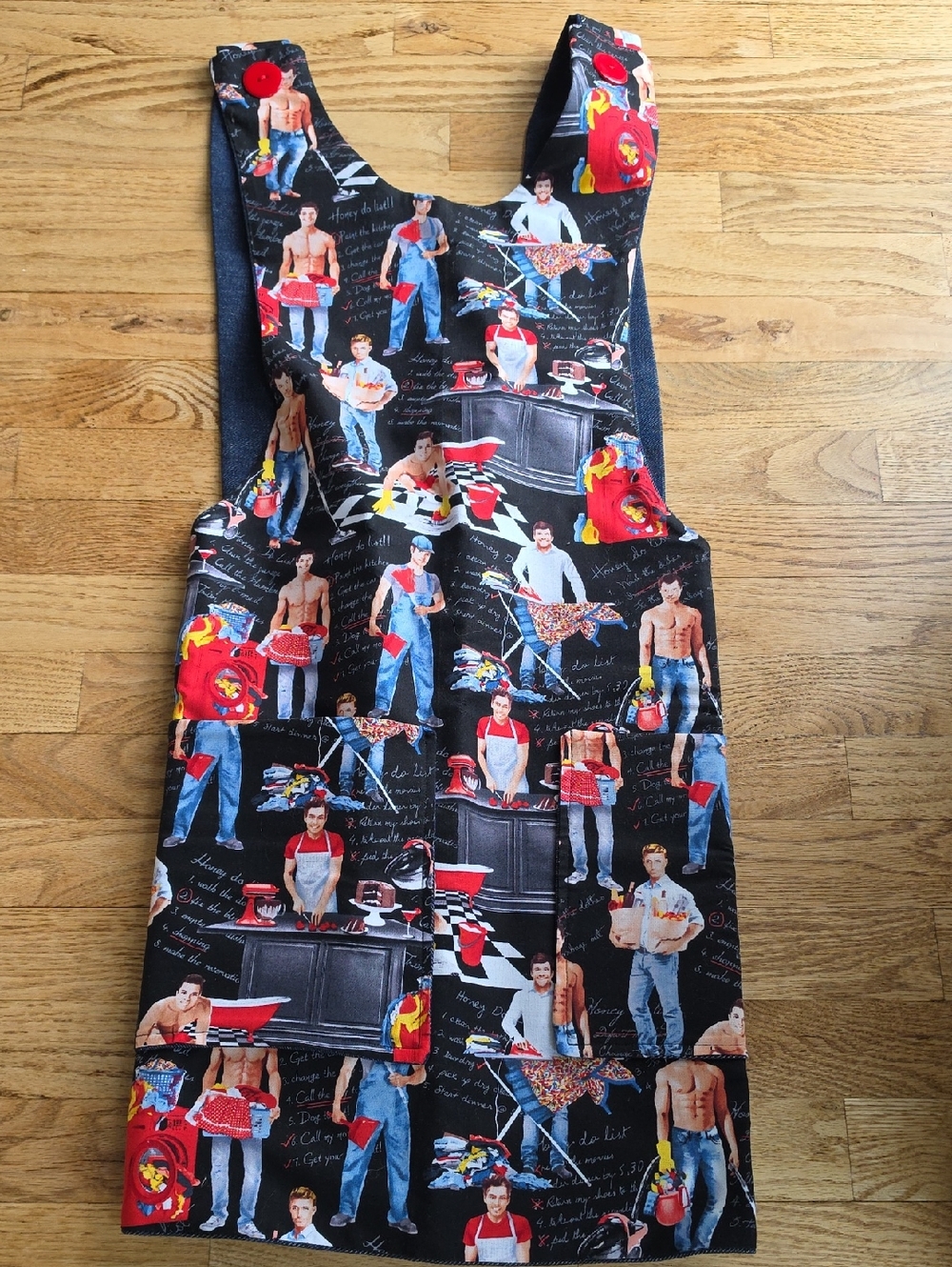 Honey Do Perfect Man Apron Heavy Denim Lining Deep Pockets Country Handmade Luxe